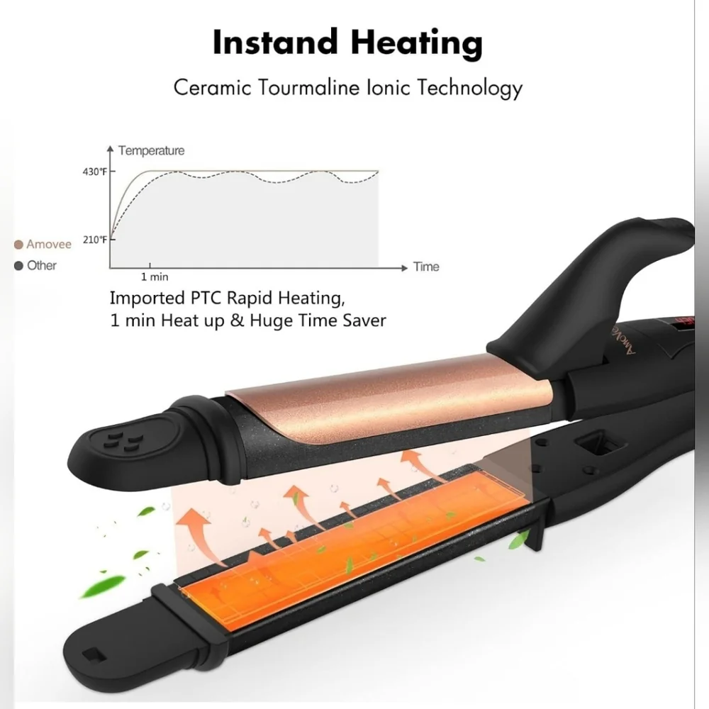2 in 1 hair curler straightener